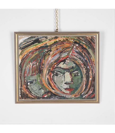 Mid Century Swedish Oil on Board