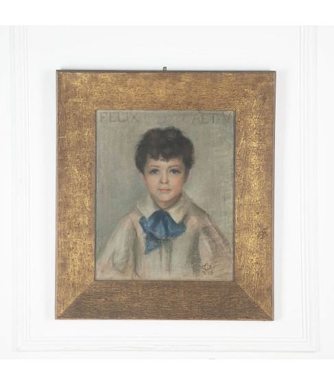 19th Century Welsh Pastel Portrait Felix Fripp by Gweny Griffiths