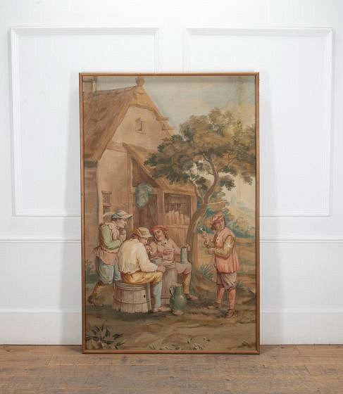 Large 19th Century Flemish Country Painting