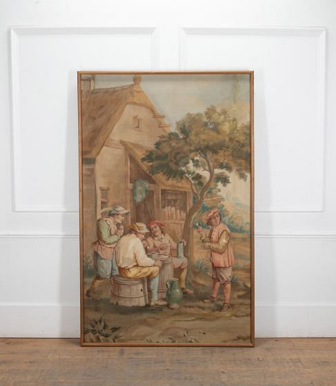 Large 19th Century Flemish Country Painting