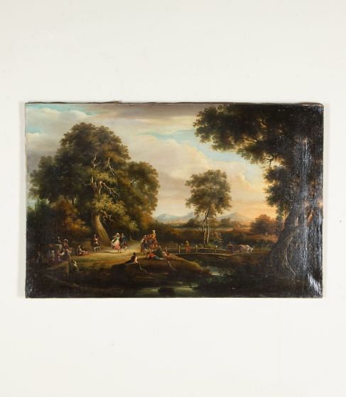 18th Century Italian Oil on Canvas of a Rural Scene