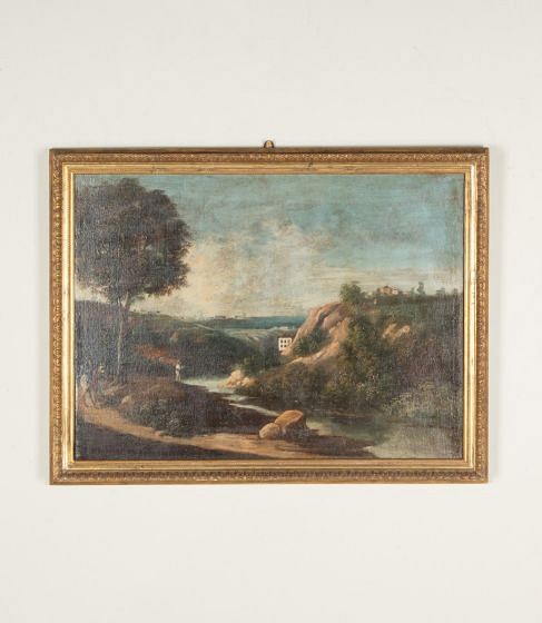 18th Century Italian Oil on Canvas Landscape