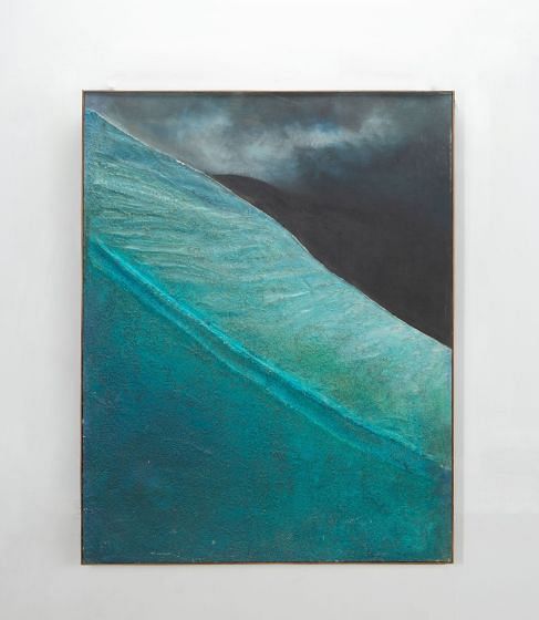 Large Mid Century Paint and Plaster Landscape Painting