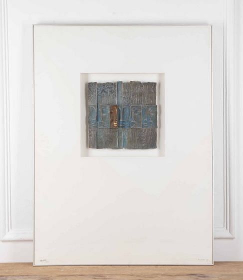 Large 20th Century French Framed Sculptural Relief in Bronze by René Berthet