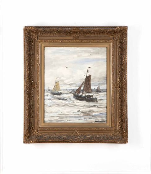 19th Century Dutch Seascape Watercolour by Hendrik Willem Mesdag