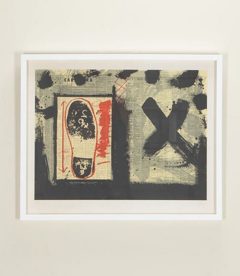 Mid-Century Spanish Signed Lithograph by Antoni Tàpies