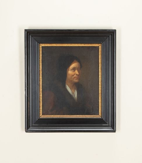 18th Century Dutch School Portrait Oil on Canvas Painting of a Woman