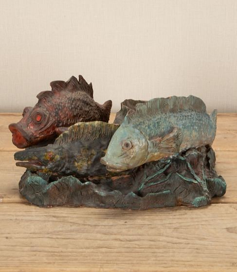 20th Century French Signed Terracotta Bouillabaisse Fish Sculpture