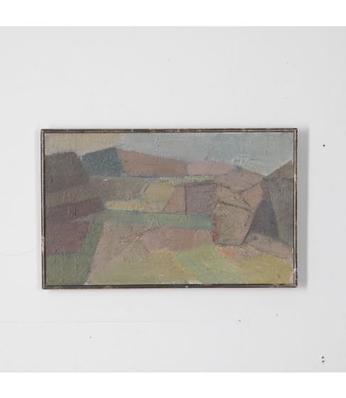 Small Mid-Century Swedish Abstract Landscape