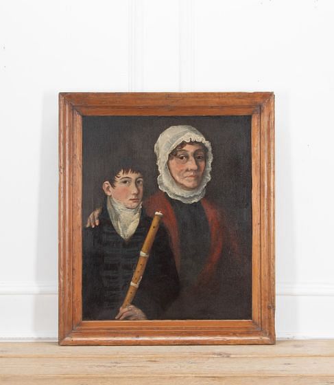 Large Early 19th Century American Folk Portrait