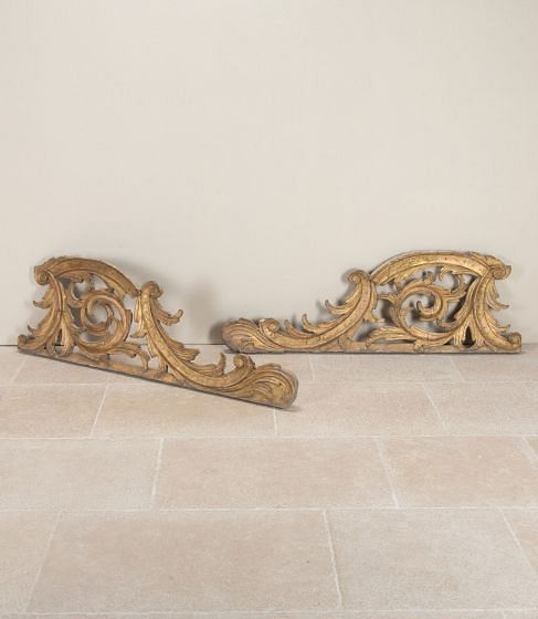 Pair of Large 18th Century Carved Giltwood Louis XV Period Panels