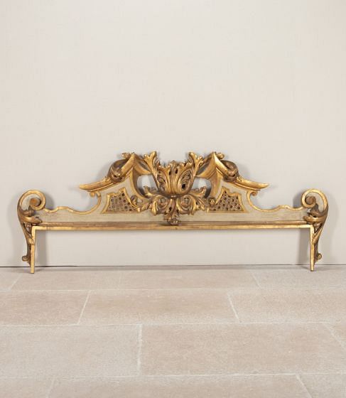 Large 19th Century French Carved Giltwood Pediment