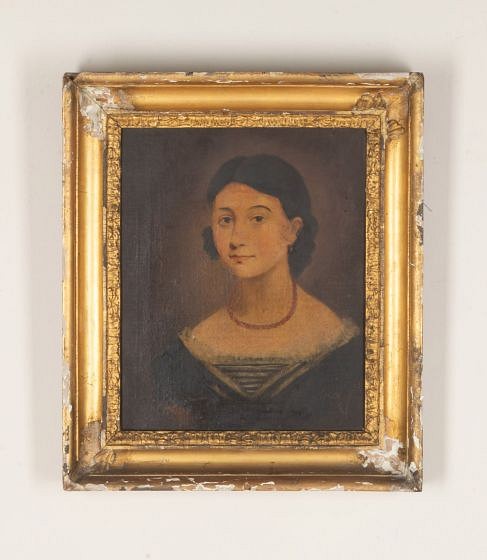 19th Century American Portrait Oil on Canvas Painting