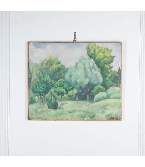Mid 20th Century French Oil on Canvas Landscape Painting