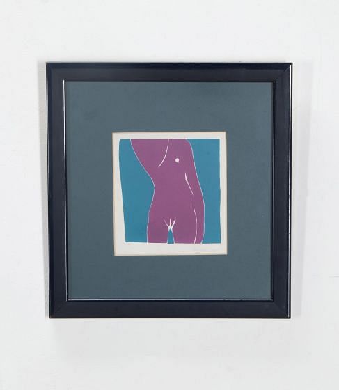 20th Century Purple Nude Engraving by Philip Sutton