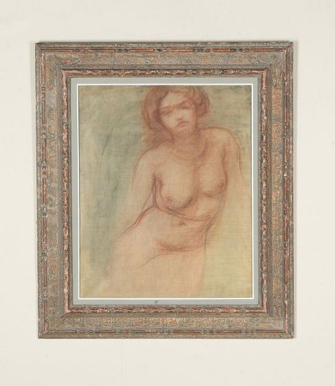 20th Century French Nude Sketch in a Montparnasse Frame