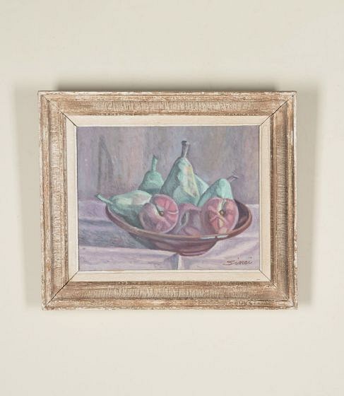 20th Century French Still Life Painting of Fruit in a Bowl