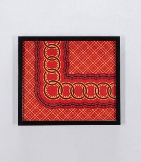 French Early 20th Century Red, Yellow & Black Textile Design