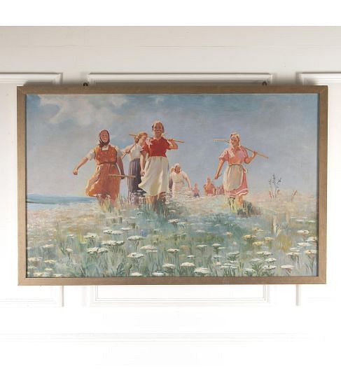 20th Century Russian Oil on Canvas Socialist Realist Painting