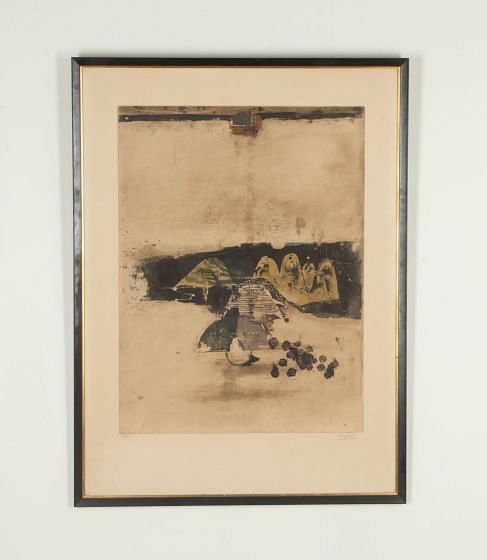 20th Century Aquatint Etching 'Montagne Apres La Pluie' by Johnny Friedlaender