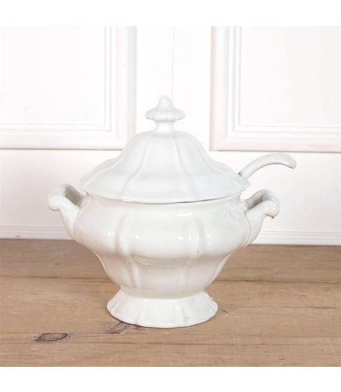19th Century Soupier with Faux Bamboo Handle to Sides