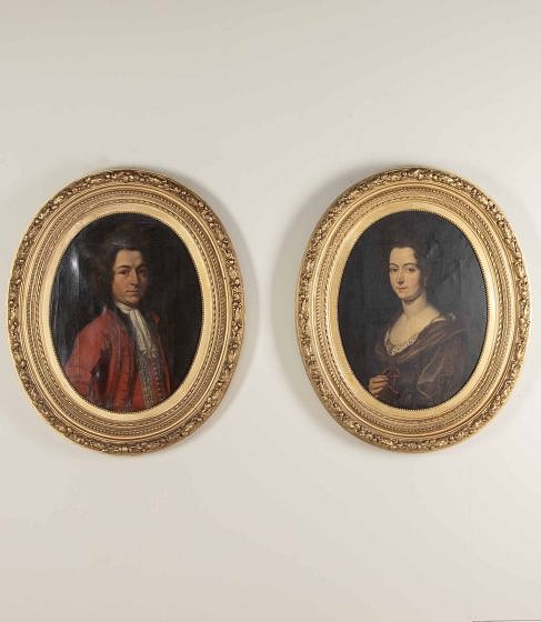 Pair of 18th Century English Portraits of a Gentleman and his Wife