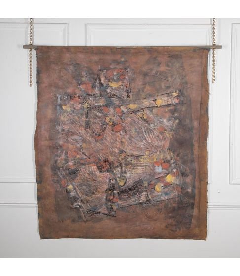 20th Century Swedish Abstract Mixed Media Canvas by Valter Gibson