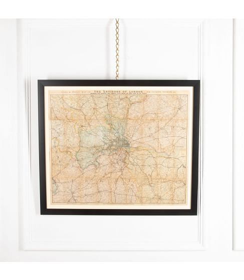Late Victorian Map of the Environs of London by Gall & Inglis