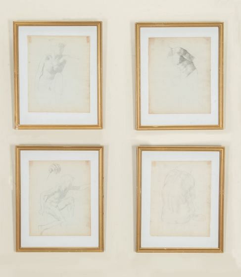 Set of Four Late 19th Century Life Drawings by William Strang