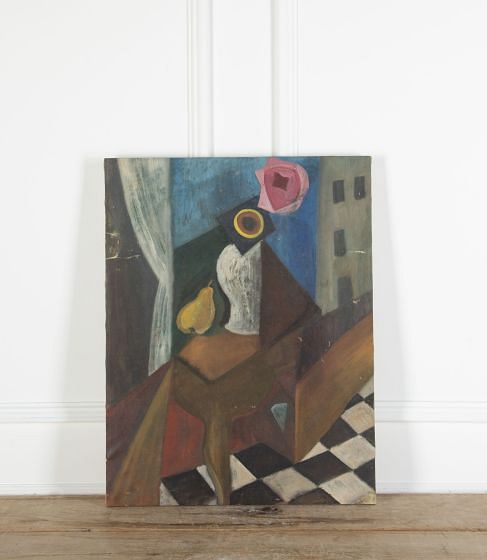 20th Century French Cubist Oil On Canvas