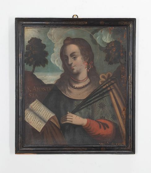 18th Century Spanish Oil on Canvas of Santa Anastasia