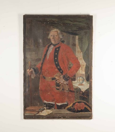 18th Century Spanish Portrait of a Cavalier in Red Uniform
