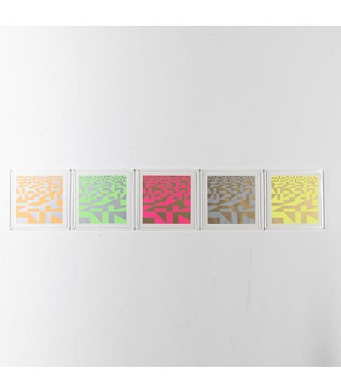 Set of Five 20th Century Italian Op Art Screen Prints
