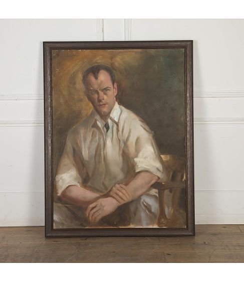 Large 20th Century Oil on Board of a Young Gentleman by John Watkins