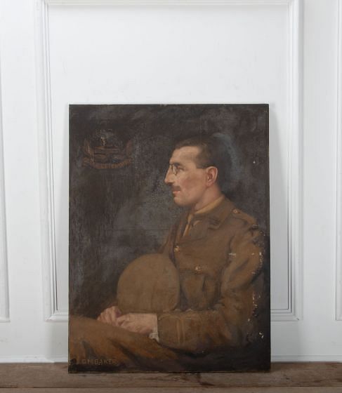 Oil on Canvas Portrait of a WW1 Officer