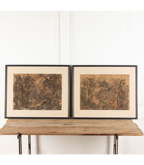 Pair of 18th Century Framed Grisaille