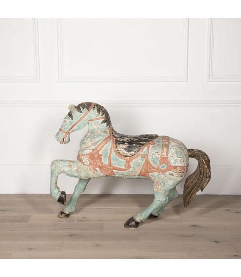 19th Century Decorative Painted Rajasthan Horse