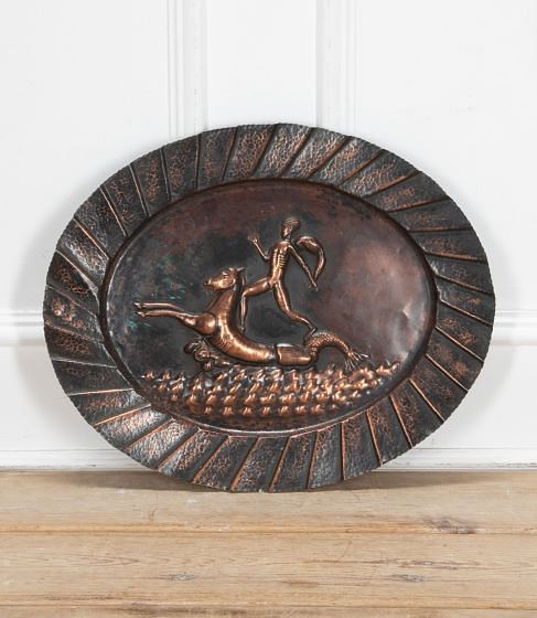 20th Century Art Nouveau Copper Charger