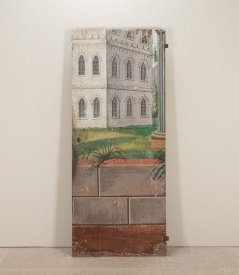Large 19th Century Scottish Trompe L'oeil Painted Door Panel
