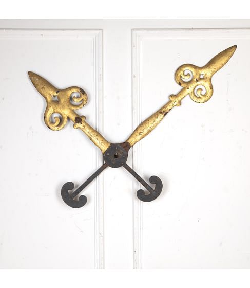 Pair of 18th Century French Large Iron and Gilded Clock Hands