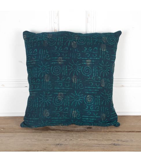 20th Century Block Printed Indian Textile Cushion