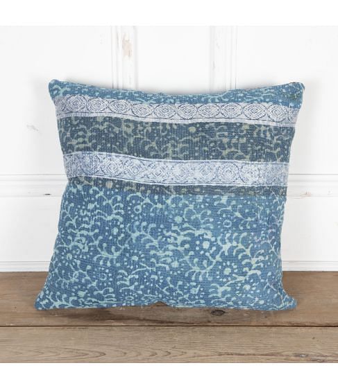 20th Century Block Printed Indian Textile Cushion
