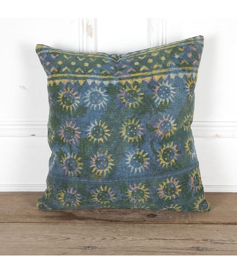 20th Century Block Printed Indian Textile Cushion