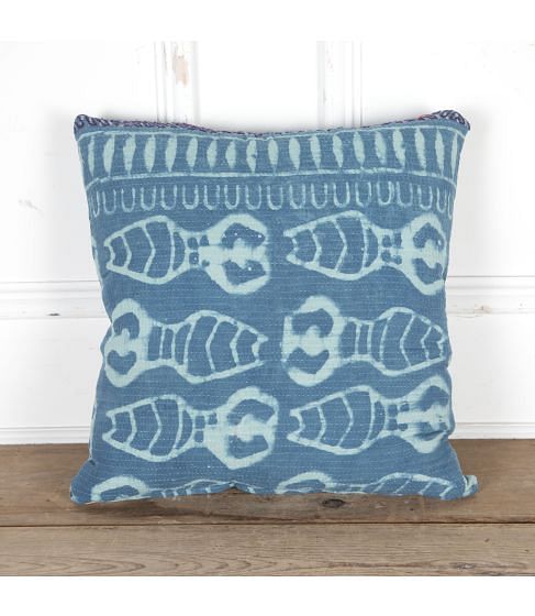 20th Century Block Printed Indian Textile Cushion
