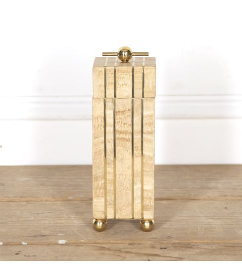 Brass and Travertine Box