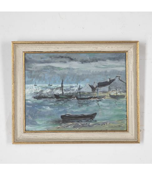 20th Century Breton Harbour Scene Signed A Ruffen