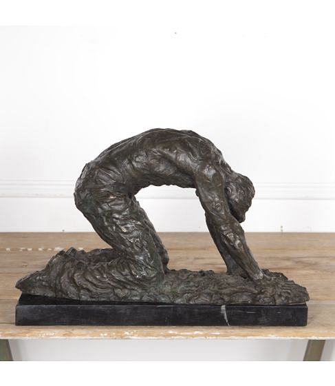 20th Century Bronze Statue of 'The Broken Man'
