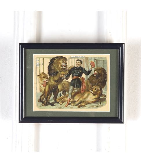 20th Century Collage of a Lion Tamer and his Lions