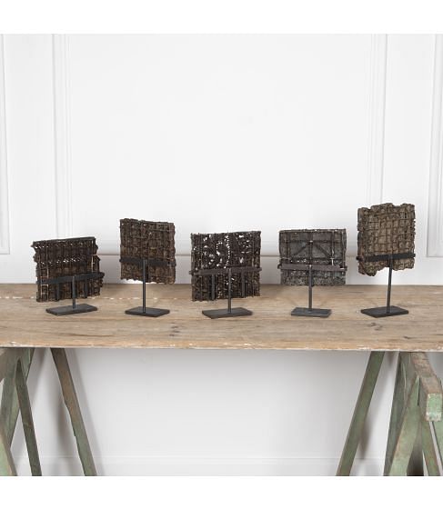Collection of Five 19th Century Batik Printing Blocks