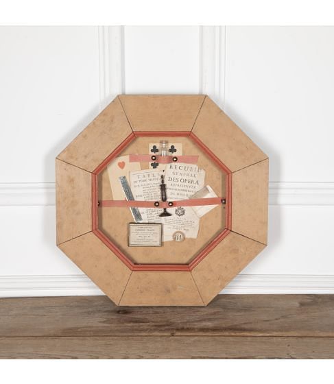 Contemporary French Plaque of Antique Ephemera
